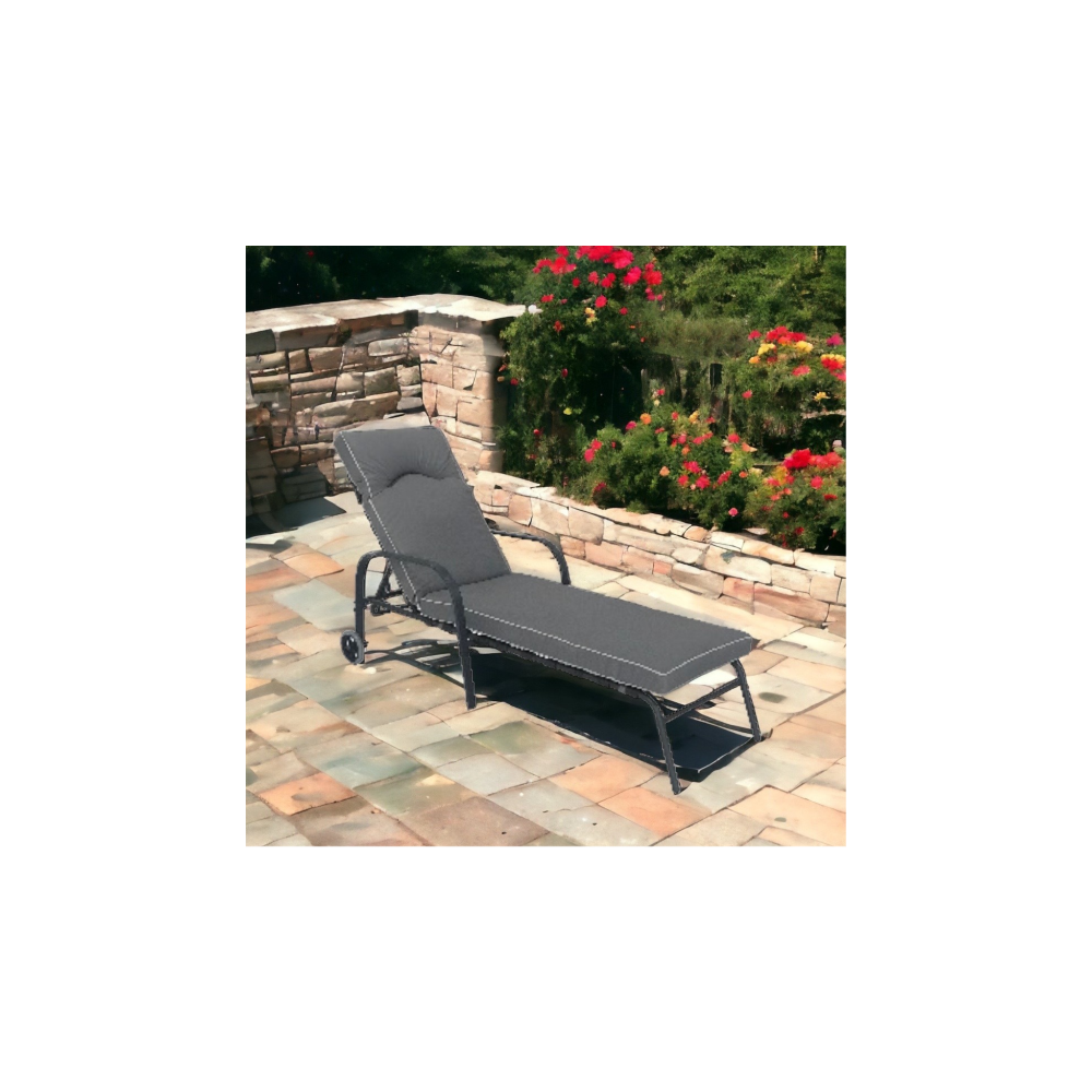 Padded Sun Lounger With Wheels Smyth's Homevalue