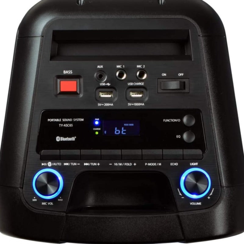 Toshiba 60W Portable Wireless Rechargeable Tower Speaker Black TY