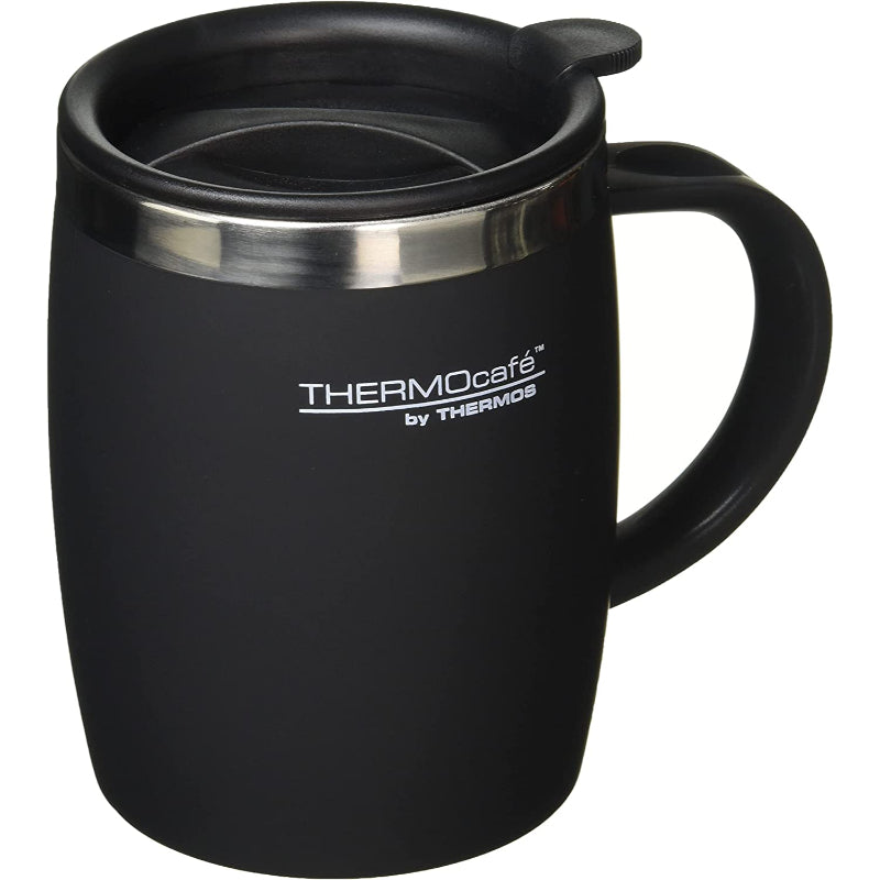 ThermoCafé Thermos Double Wall Insulated Hot/Cold Travel/Desk Mug with
