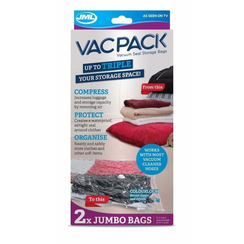JML Vac Pack Vacuum Pack Storage Bags 2 Jumbo Bags Smyth's Homevalue