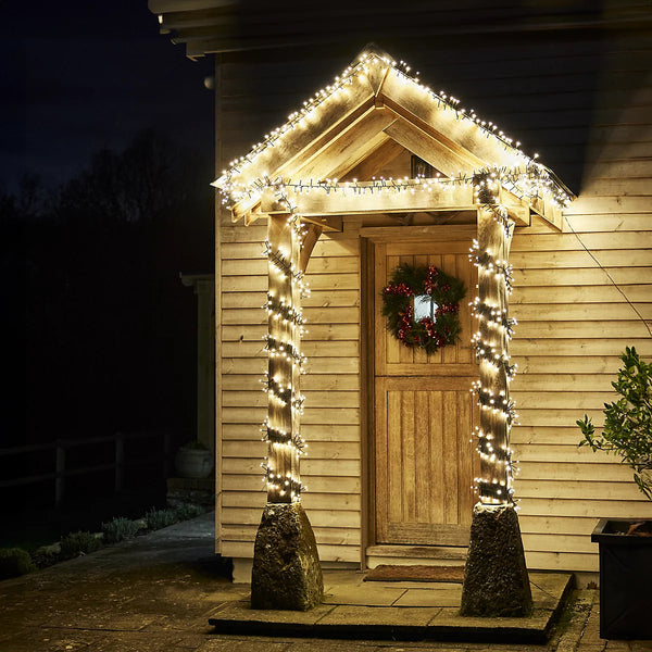 1000 Cluster Light - Warm White Light/Green Cable