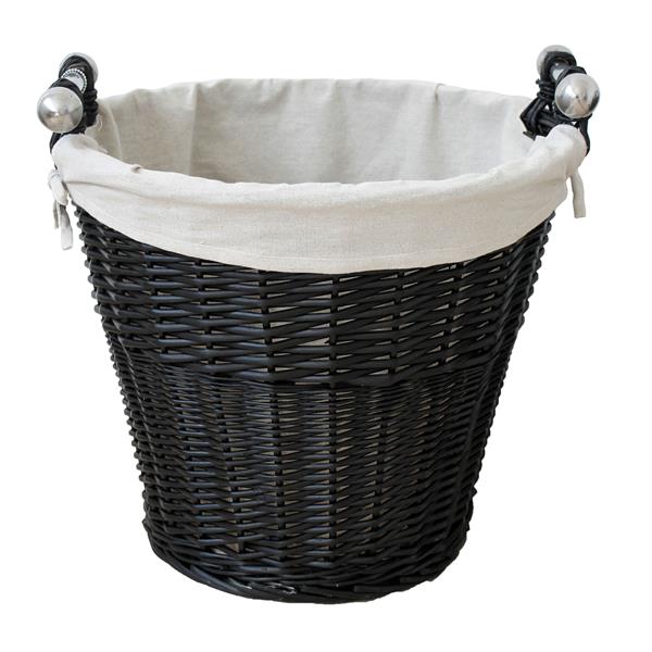 Wicker Basket Round Black