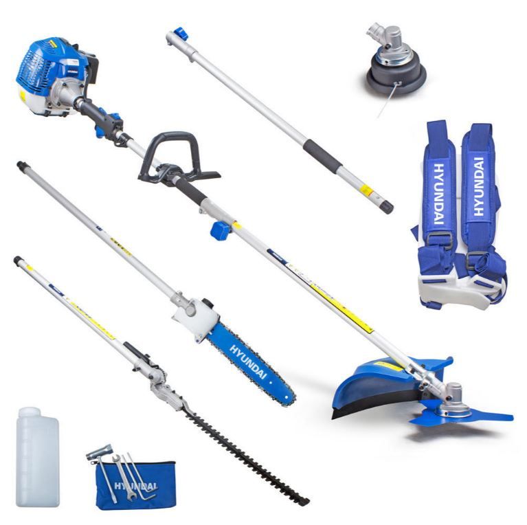 Hyundai 52cc Petrol Garden Multi Tool - Hedge trimmer, Brushcutter, Saw