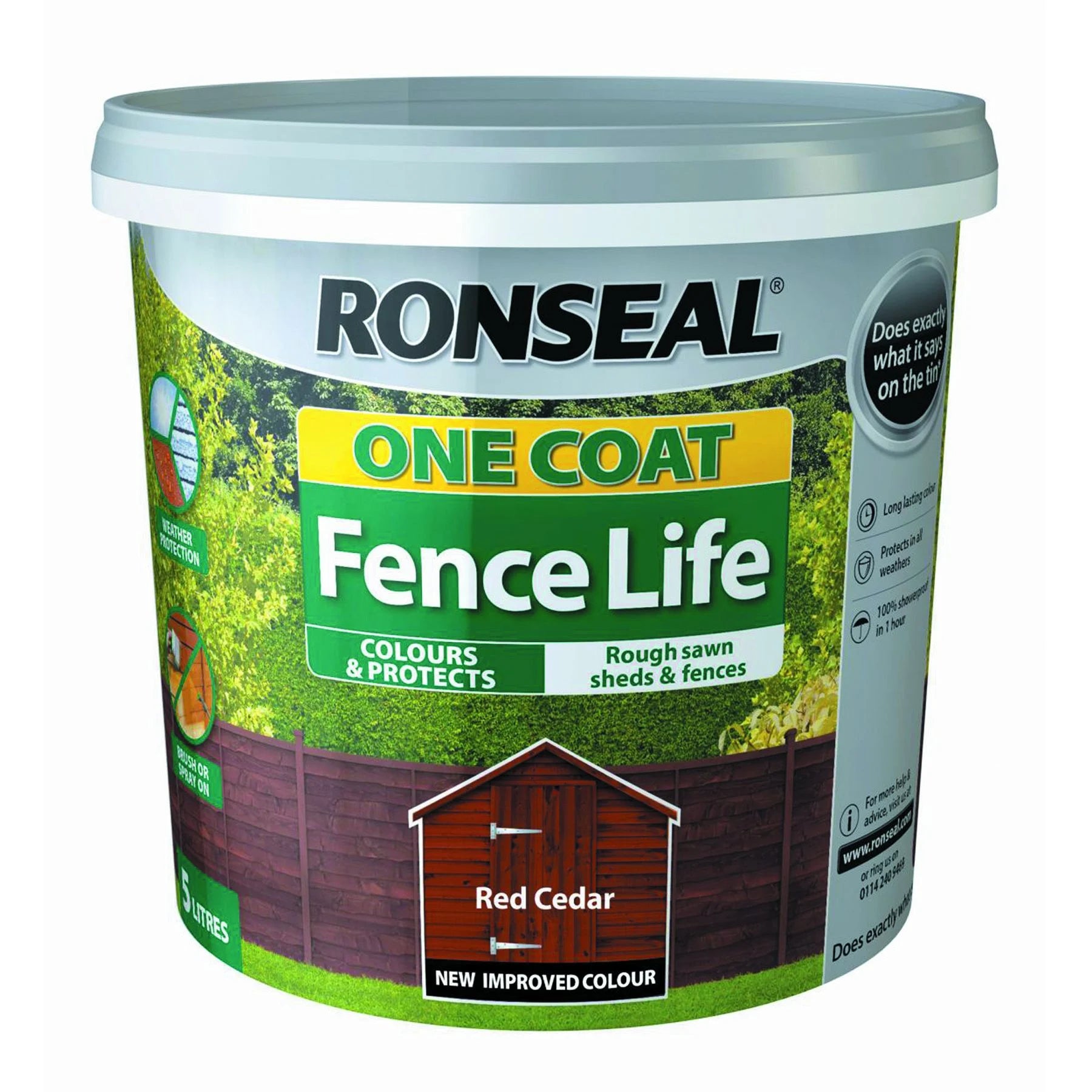 Ronseal One Coat Fence Life 5L - Red Cedar