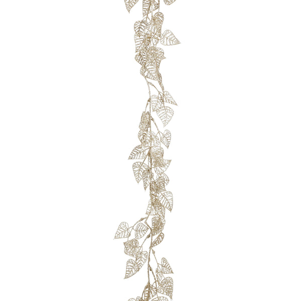 Champagne Leaves Christmas Garland 180cm