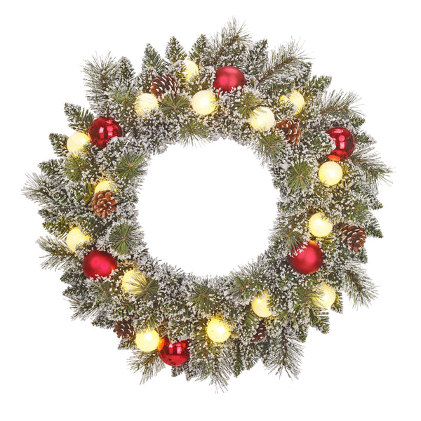 Kaprun Wreath With Baubles and LED