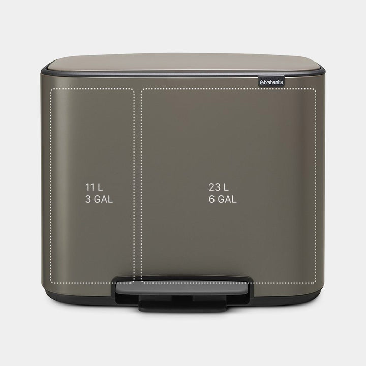 Brabantia Bo Double Pedal Bin 11+23L | Platinum