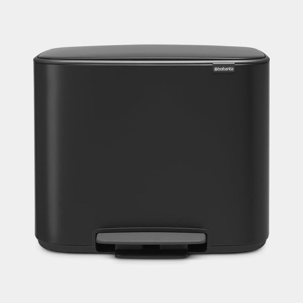 Brabantia Bo Double Pedal Bin 11+23L | Matt Black