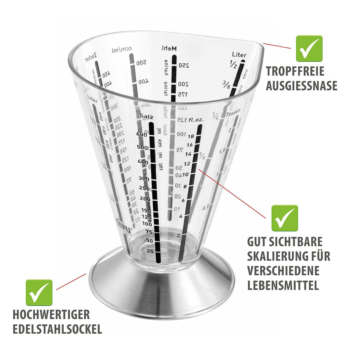 Gefu Messi Measuring Cup 500ml