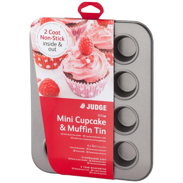 Judge Bakeware 12 Cup Mini Cupcake Tin 4x2cm Non Stick