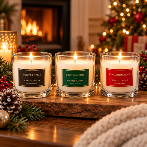 Scented candle glass matt yes 3ass