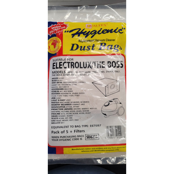 Replacement Vacuum Cleaner Bags SDB296 - Argos Bush, Goblin, Hoover
