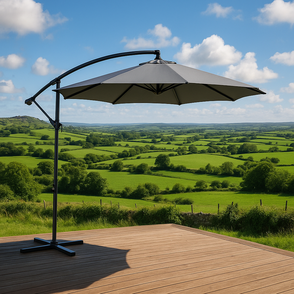 Overhang 3m Parasol - Grey