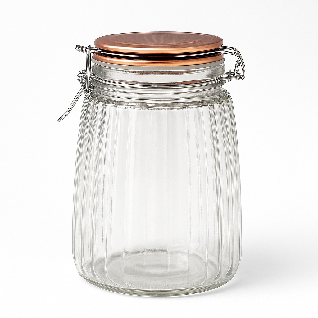 Glass Storage Jar & Copper Lid 1500ml