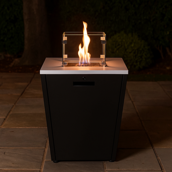 Glass Free Standing Gas Fire Pit