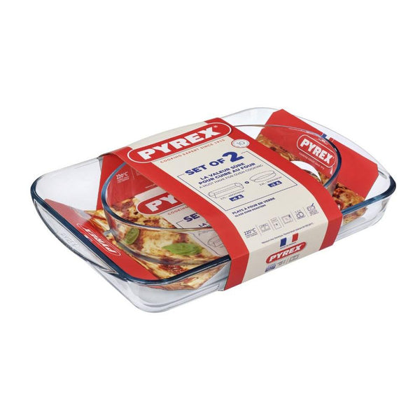 Pyrex 2 Piece Roaster Set (30x21/40x27)