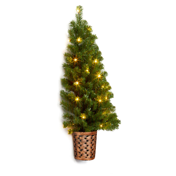 Half Wall Tree Prelit 90cm