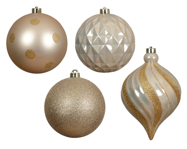 Luxury Pack of 6 Shatterproof 15cm Baubles - Pearl Mix