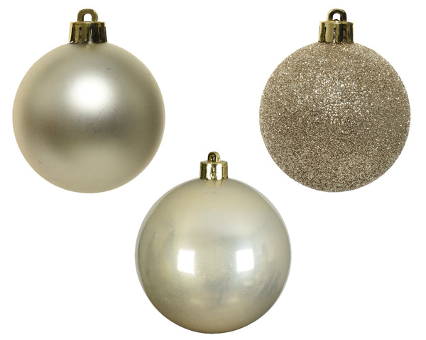 Tube of 10 Shatterproof 6cm Baubles - Pearl