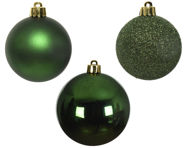 Tube of 10 Shatterproof 6cm Baubles - Green
