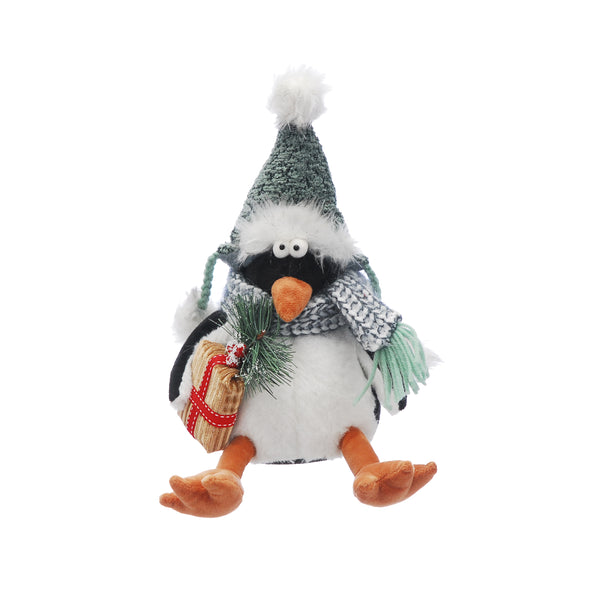 Penguin black/white plush sitting   27cm