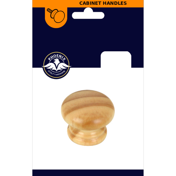 30mm Pine Cupboard Knob Lacquered