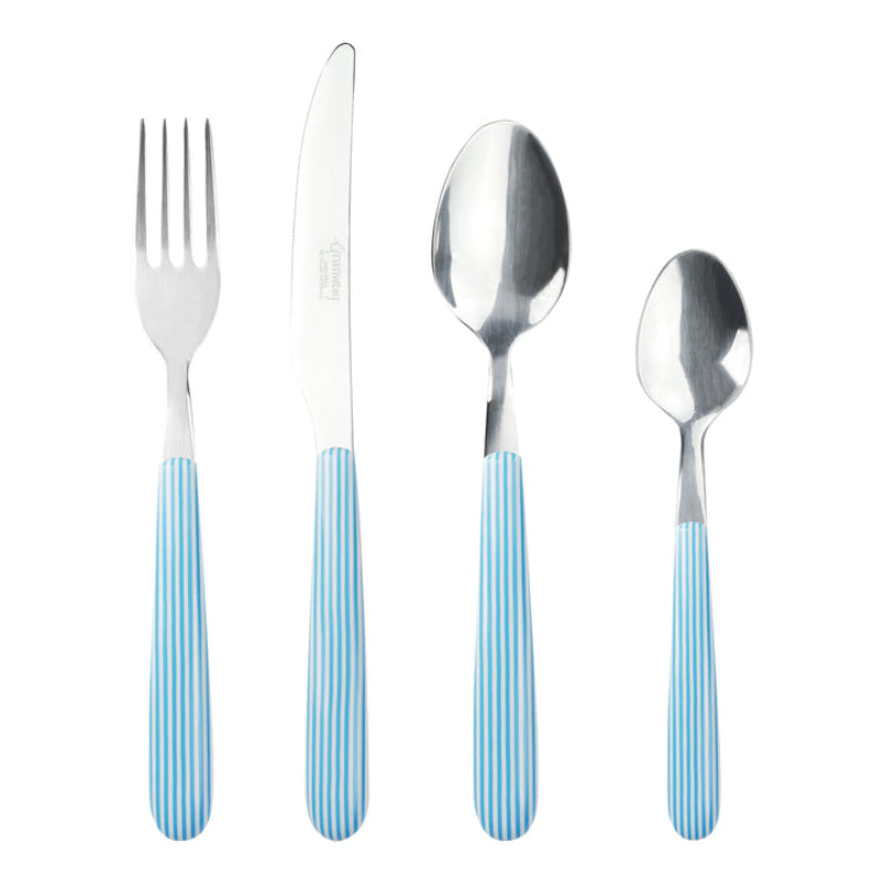 24 Piece Cutlery Set Seersucker Stripe