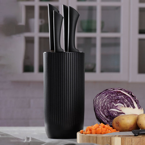 Everyday Black Ripple 5pc Knife Block Giftset