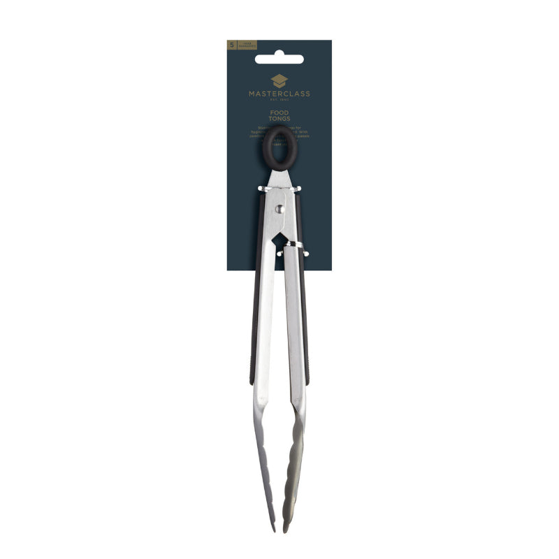 MasterClass Deluxe Stainless Steel 23cm Food Tongs