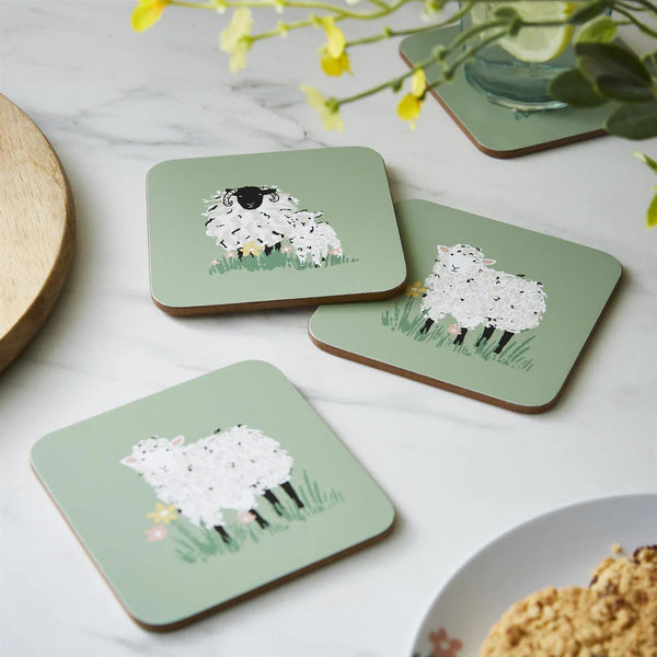Woolly Sheep Coaster 4Pck