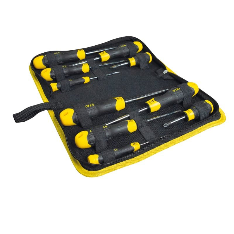 Stanley 10 Piece Cushion Grip Screwdriver Set in Wallet
