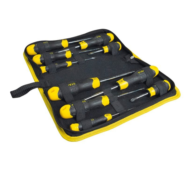 Stanley 10 Piece Cushion Grip Screwdriver Set in Wallet