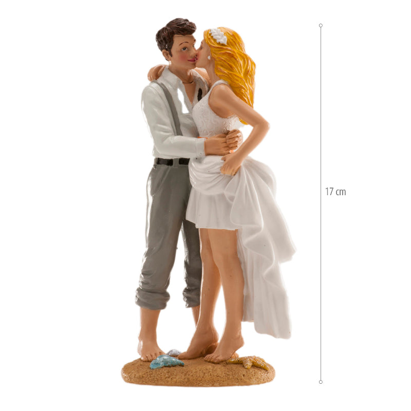 WEDDING COUPLE "ON THE BEACH" 16 CM Cake Topper