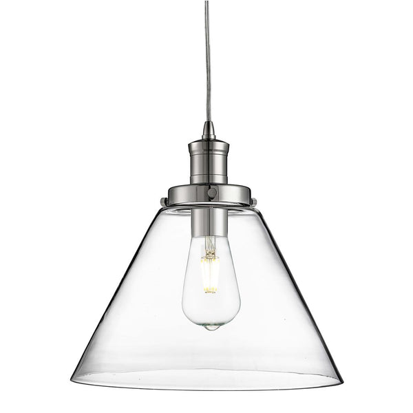 Pyramid Pendant - Chrome & Glass