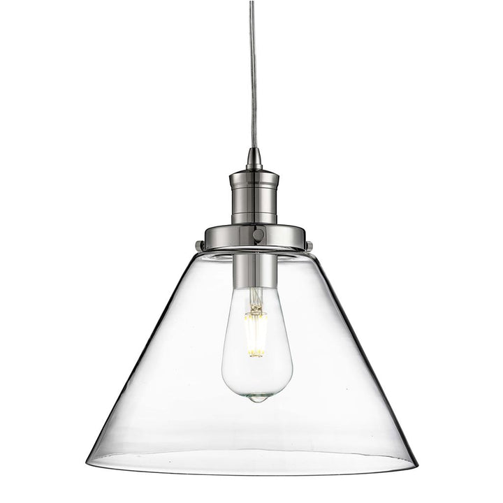 Pyramid Pendant - Chrome & Glass