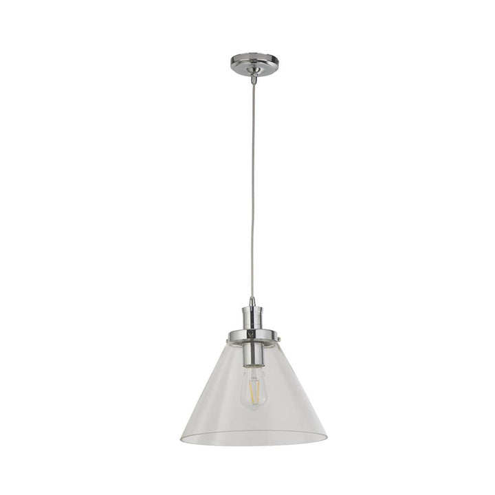 Pyramid Pendant - Chrome & Glass