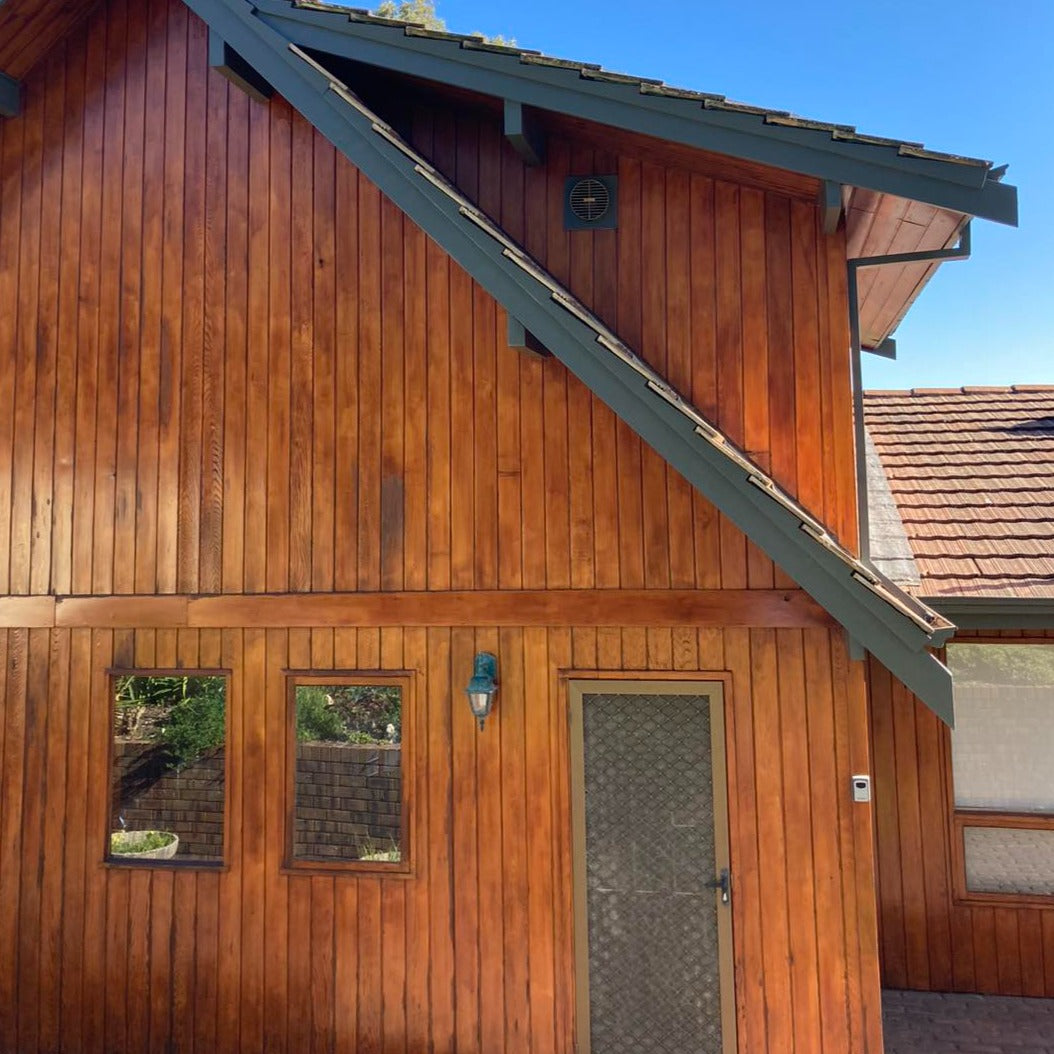 Wooden Facade Log House Dark Oak Wood Stain Sikkens Cetol Filter 7 Plus Dark Oak 009