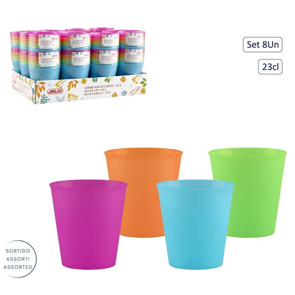 Set of 8 Plastic Cups 23cl