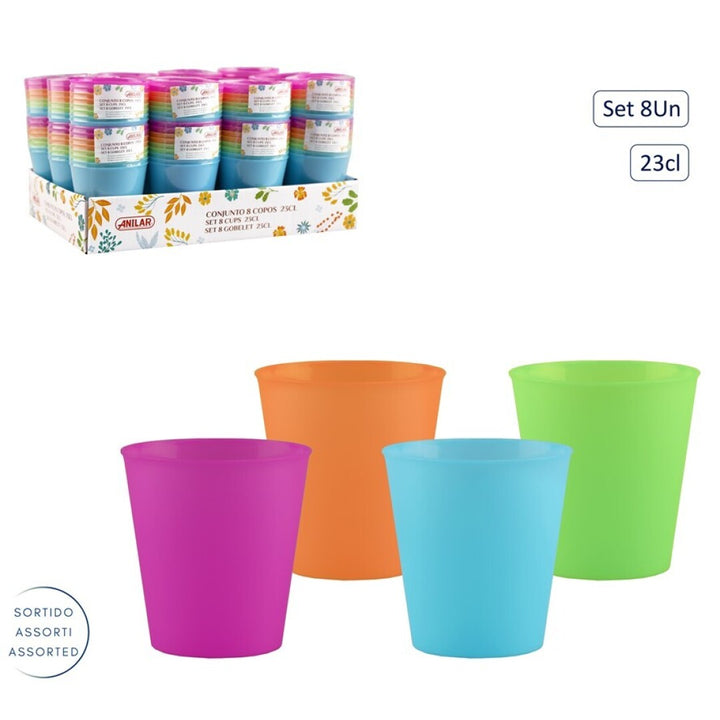 Set of 8 Plastic Cups 23cl