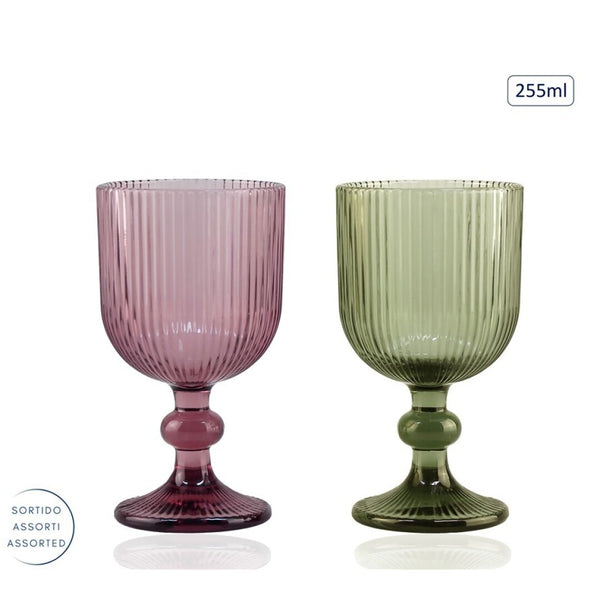 255ml Ribbed Glass Stemware