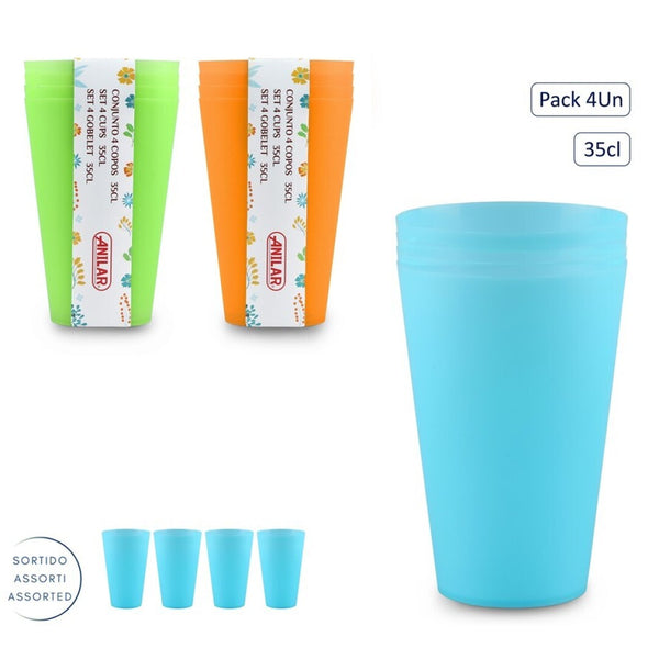 Set of 4 Plastic Tumblers 35cl