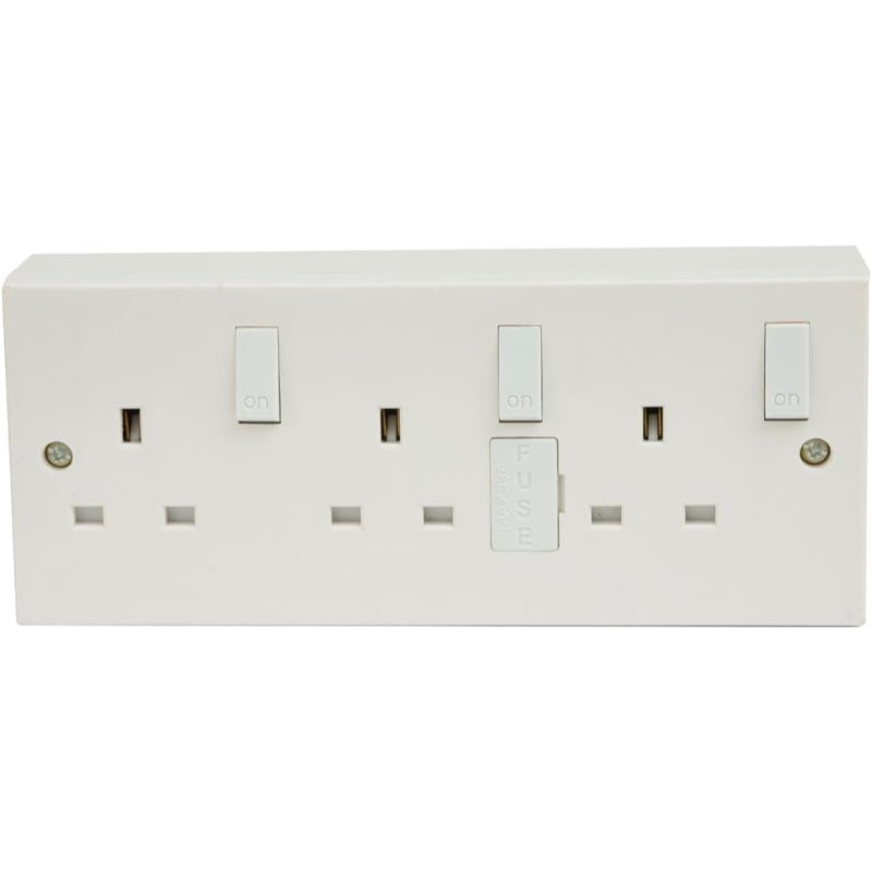 Master Socket 3 Powermaster 3 Gang Switched Socket With Back Box – Smyth's Homevalue