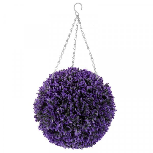 Topiary Box Artificial Violet Ball 30cm