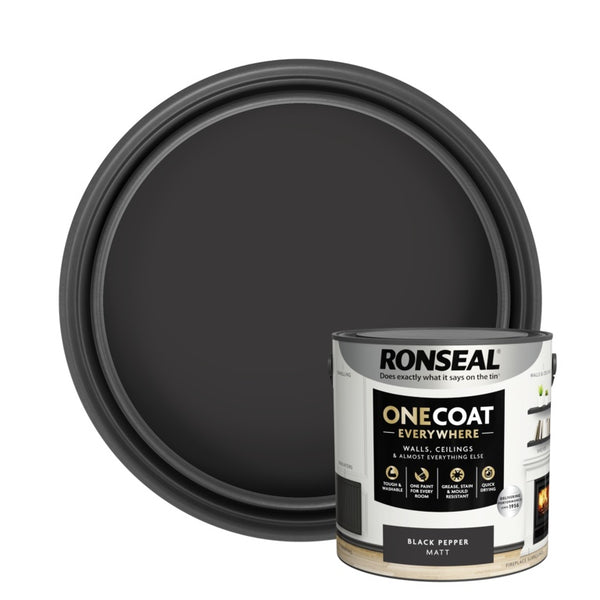 Ronseal One Coat Everywhere 2.5L - Black Pepper Matt