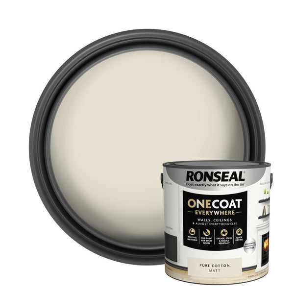 Ronseal One Coat Everywhere 2.5L - Pure Cotton Matt