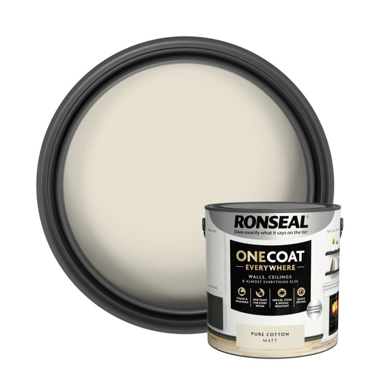 Ronseal One Coat Everywhere 2.5L - Pure Cotton Matt