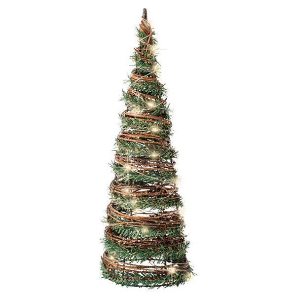 Kaemingk LED Rattan Cone Christmas Tree Decoration