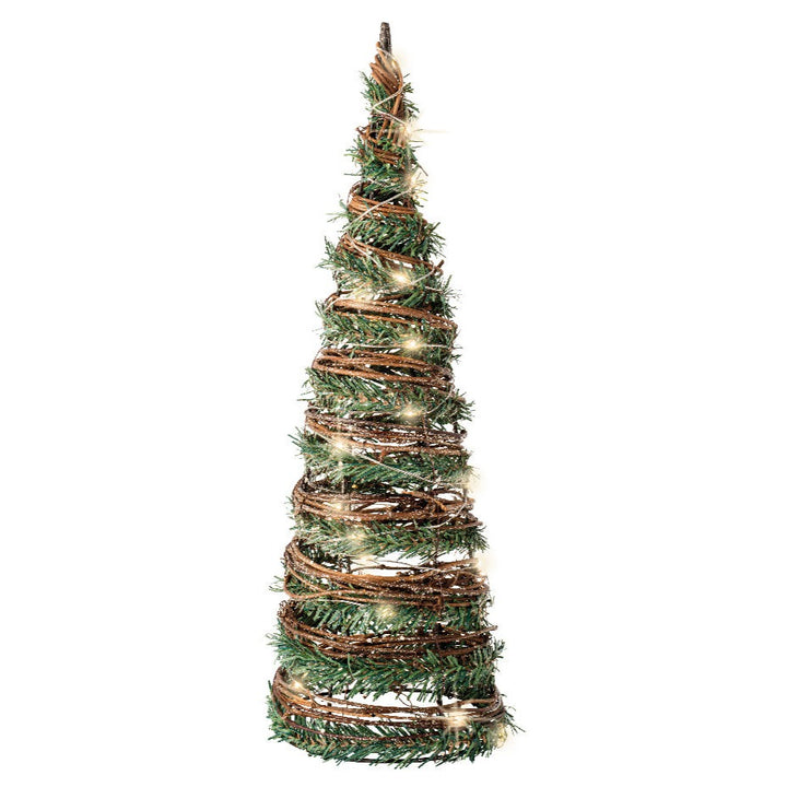 Kaemingk LED Rattan Cone Christmas Tree Decoration