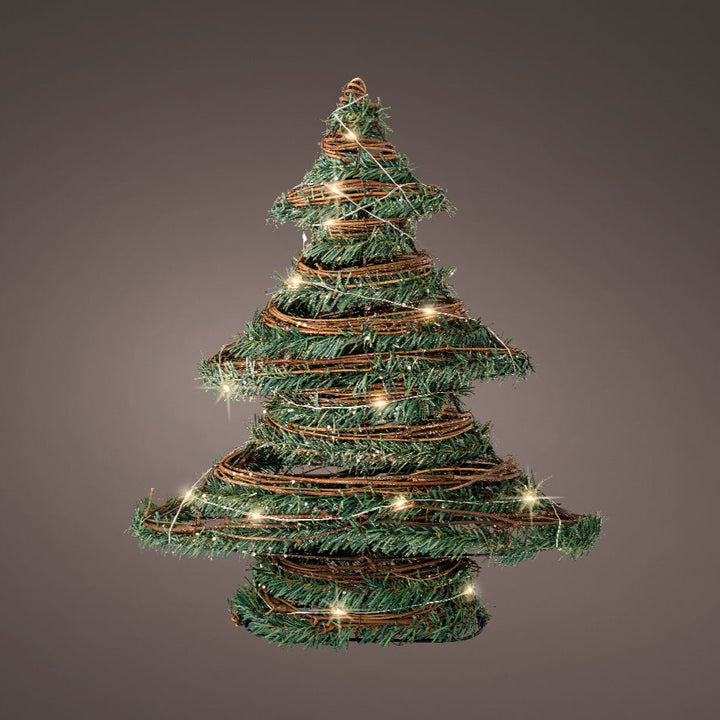 Kaemingk Rattan LED Christmas Tree Decoration
