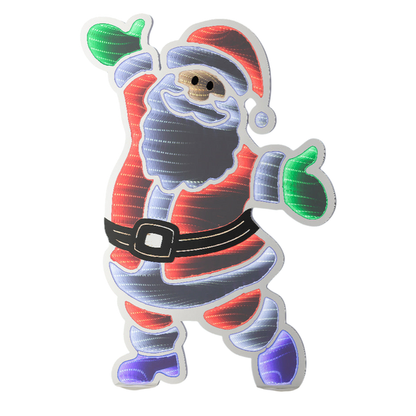 Holographic Santa Claus sticker on a white background